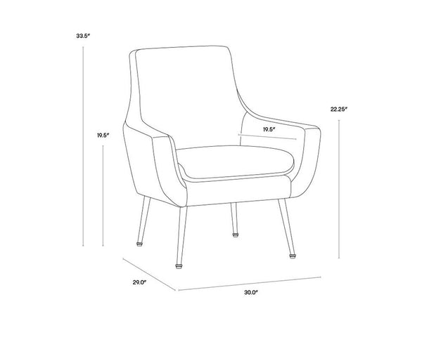 ALETTA LOUNGE CHAIR - NONO TAPENADE GOLD