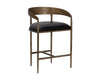 ZANATTA COUNTER STOOL - CHARCOAL BLACK LEATHER