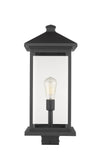 Portland 1 Light Outdoor Post Mount Fixture in Black Finish
