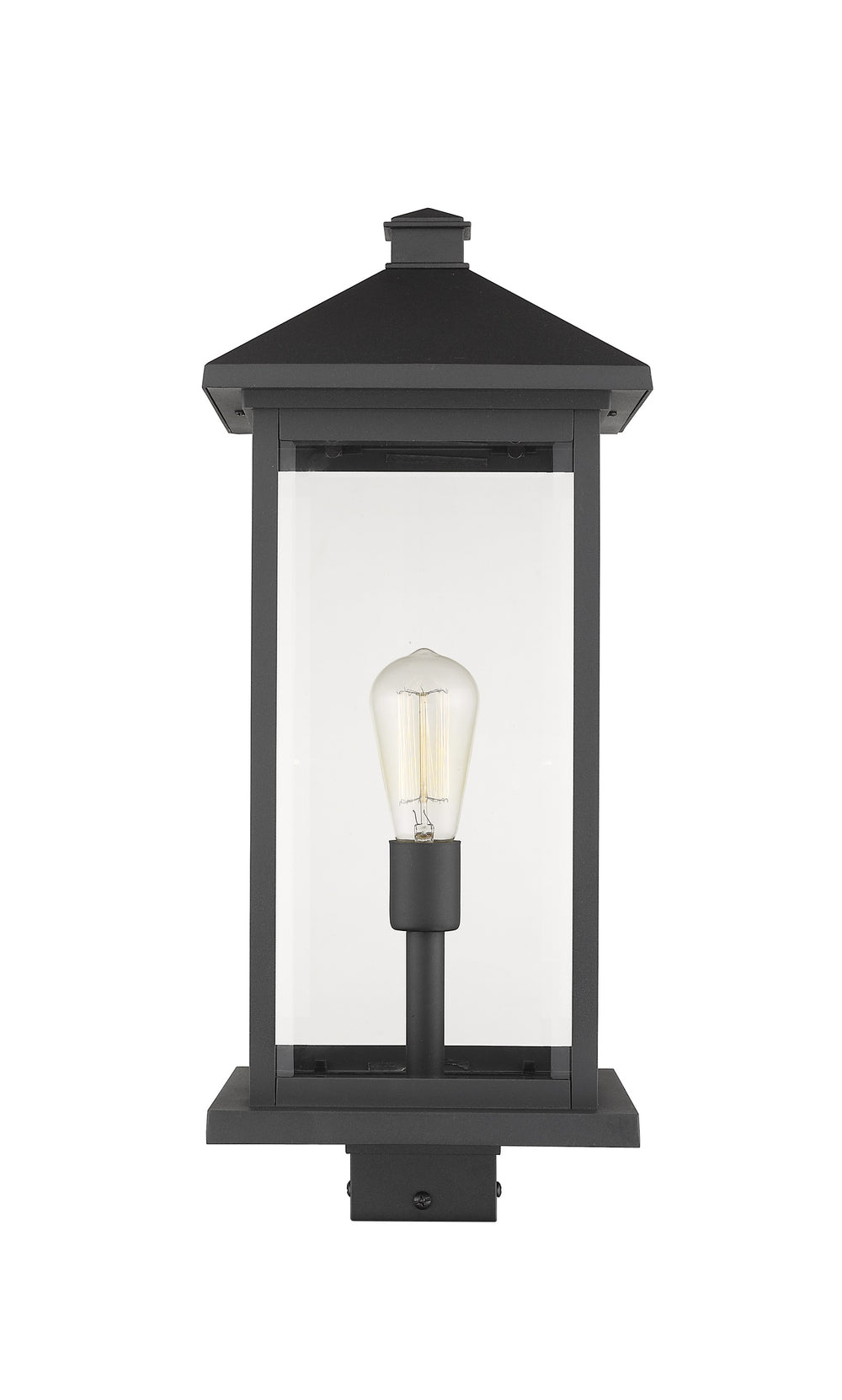 Portland 1 Light Outdoor Post Mount Fixture in Black Finish
