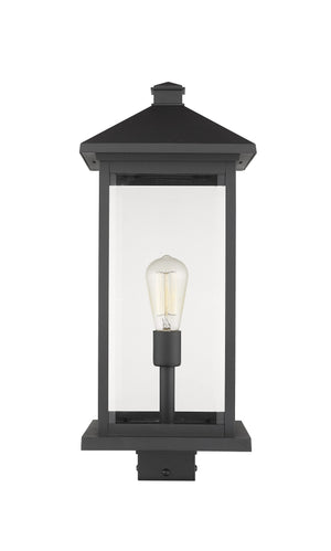 Portland 1 Light Outdoor Post Mount Fixture in Black Finish