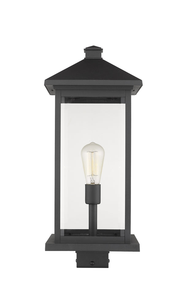Portland 1 Light Outdoor Post Mount Fixture in Black Finish
