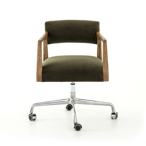 Tyler Traditional Desk Chair-Modern Velvet Loden