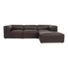 Form Lounge Modular Sectional in Espresso Brown Leather