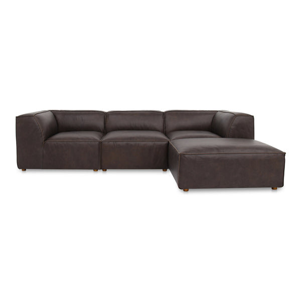 Form Lounge Modular Sectional in Espresso Brown Leather