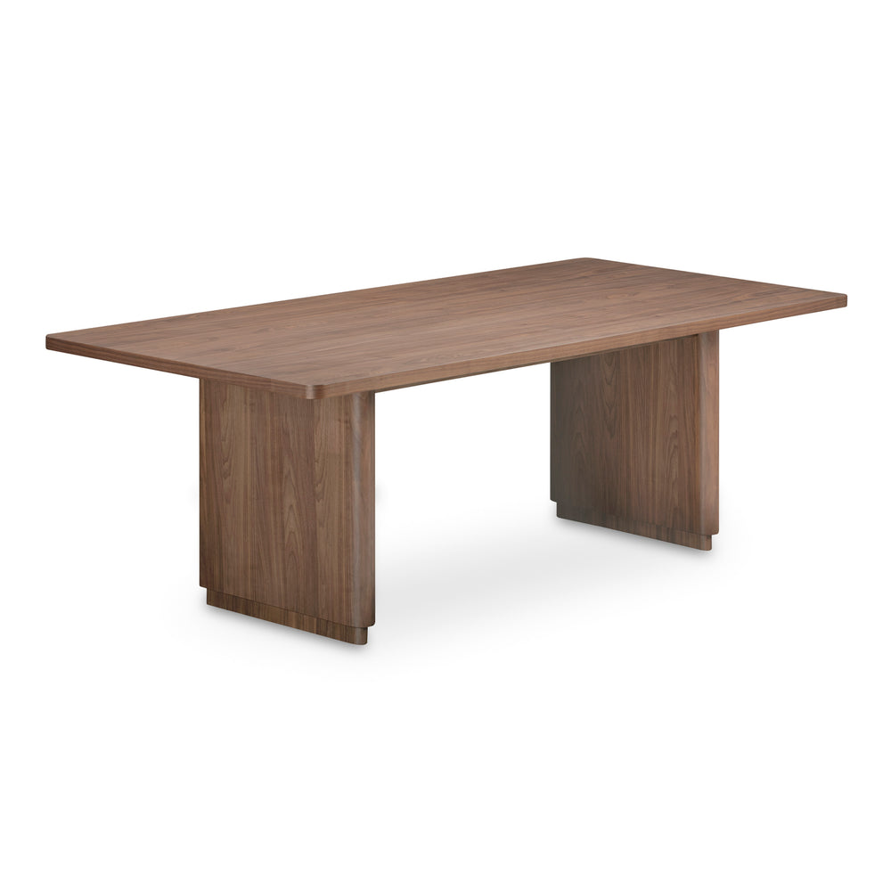 Round Off Small Dining Table in Walnut Brown