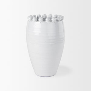 Basin Medium Off-White Glazed Vase