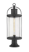 Roundhouse 1 Light Outdoor Pier Mounted Fixture in Black Finish