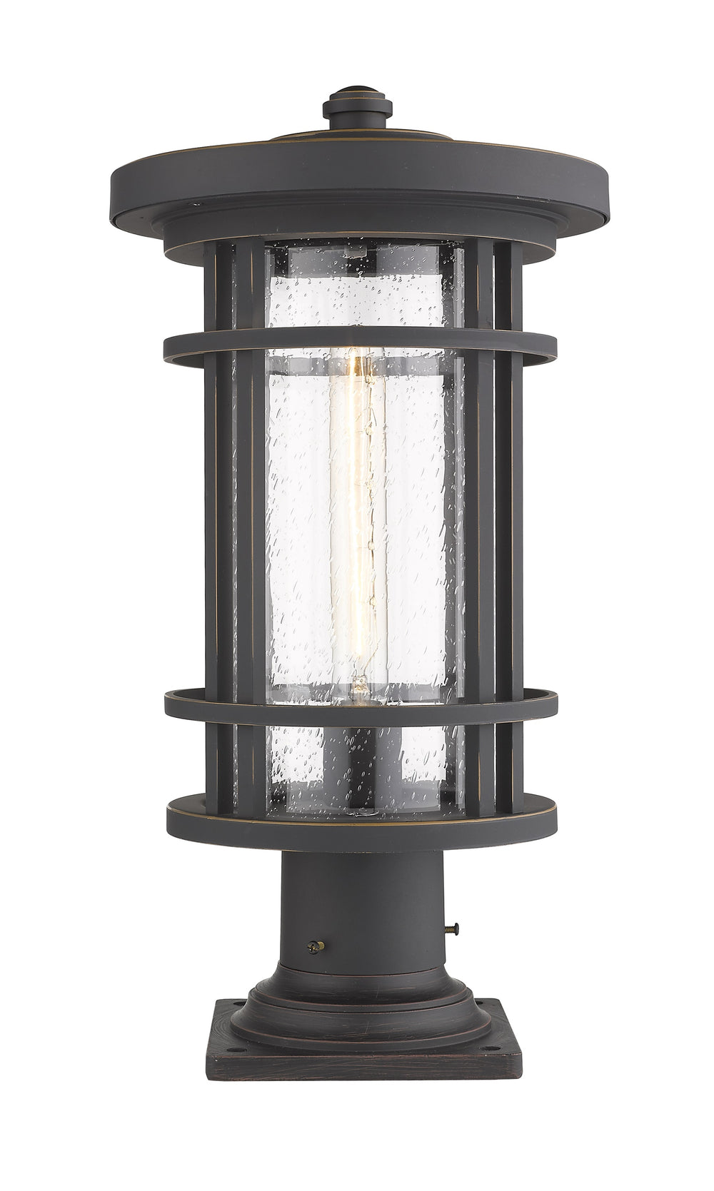 Jordan 1 Light Outdoor Pier Mounted Fixture in Oil Rubbed Bronze Finish