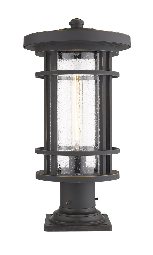 Jordan 1 Light Outdoor Pier Mounted Fixture in Oil Rubbed Bronze Finish