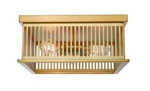 Camellia 3 Light Flush Mount in Brass Finish