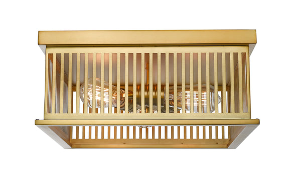 Camellia 3 Light Flush Mount in Brass Finish