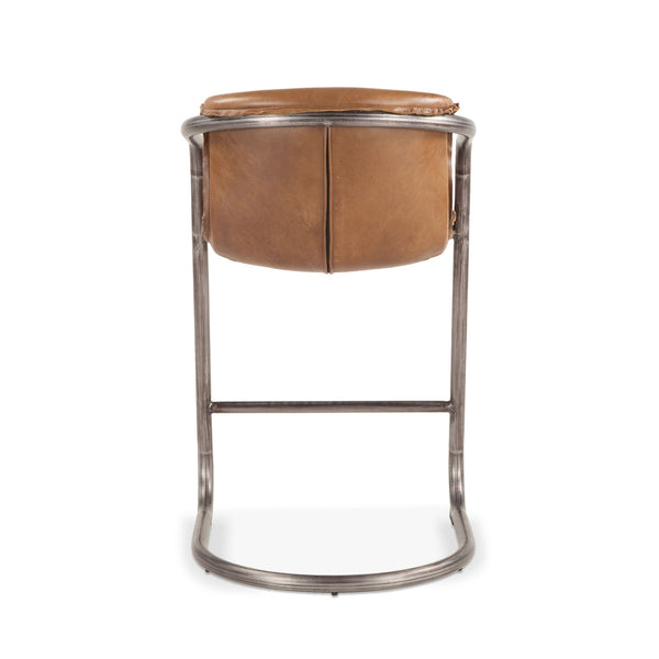 Portofino Distressed Chestnut Leather Counter Chair