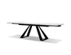 BRIDGE Dining Table in white carrera ceramic/black PC base