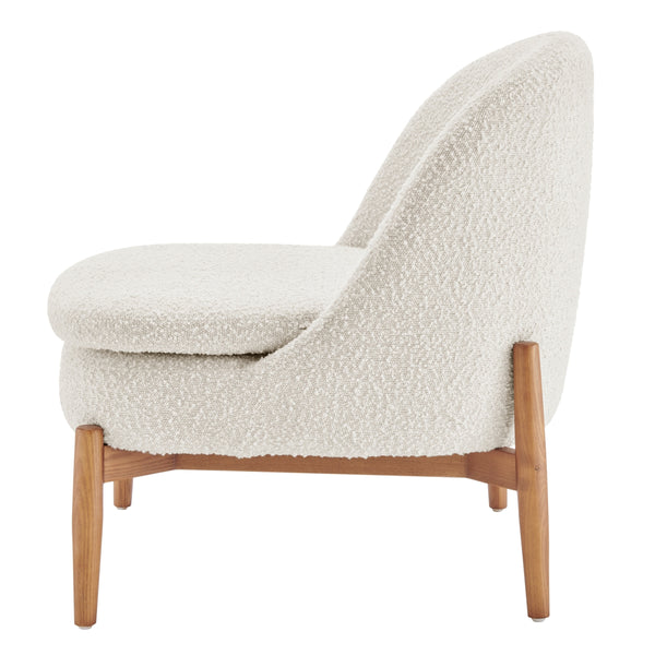 Adriana KD Fabric Accent Chair Walnut Legs, Solana Beige