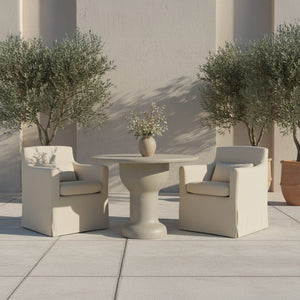 Moe's Lydia Outdoor Slipcover Dining Chair in Cream