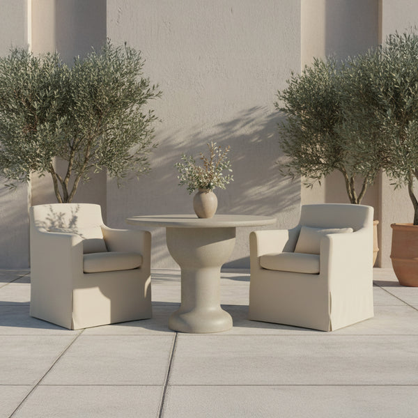 Moe's Lydia Outdoor Slipcover Dining Chair in Cream