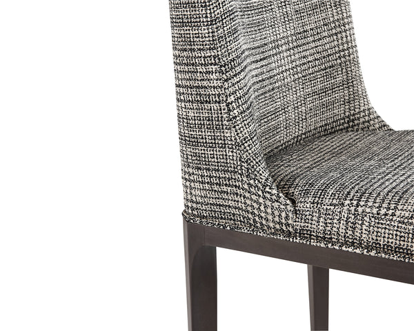 ELISA DINING CHAIR - GREY OAK - NAYA CHECK BLACK