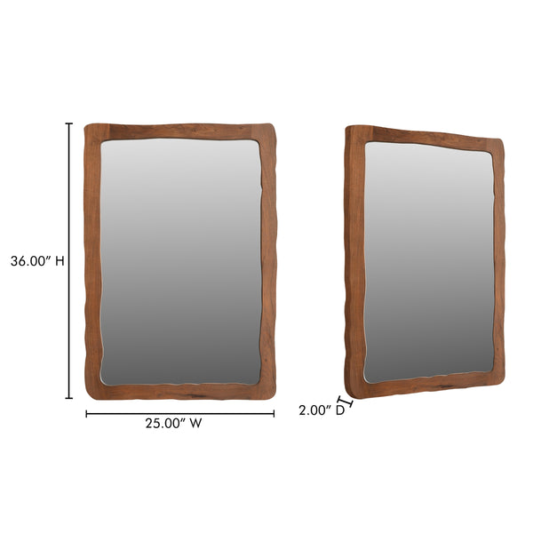 Ellis Small Mirror in Brown Acacia