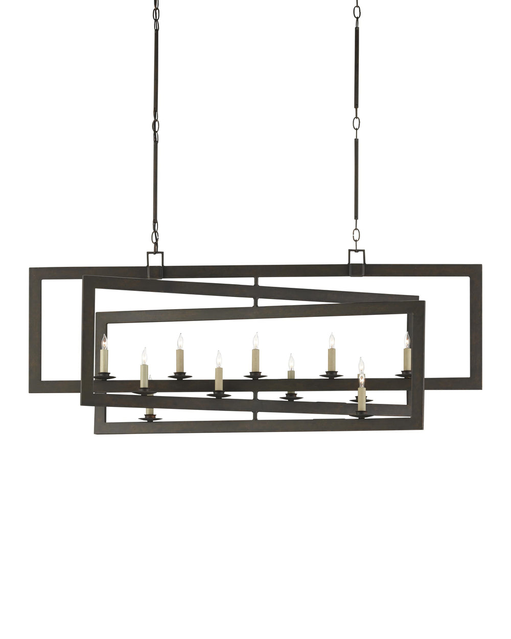 Middleton Bronze Rectangular Chandelier In Bronze Gold