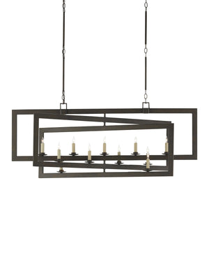 Middleton Bronze Rectangular Chandelier In Bronze Gold