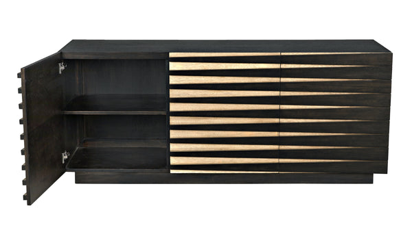 Tyson Sideboard in Ebony and Washed Walnut Finish