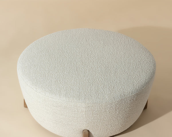 CYAN OTTOMAN - NATURAL - MERINO PEARL