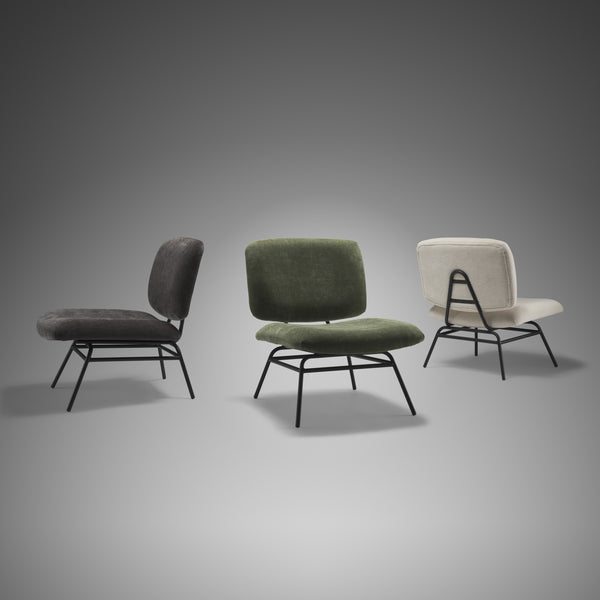 Nora Charcoal Fabric w/ Matte Black Metal Legs Accent Chair
