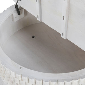 Norwood Solid Wood Round Coffee Table - Coastal White