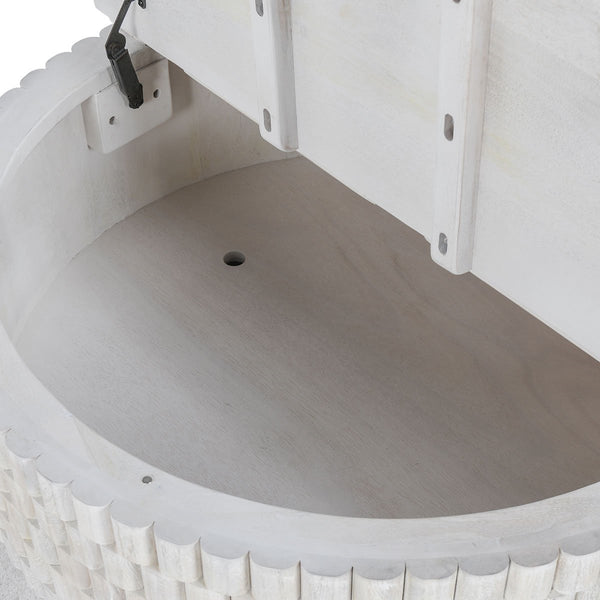 Norwood Solid Wood Round Coffee Table - Coastal White