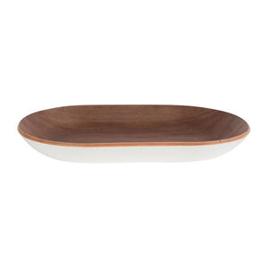 Wood Oblong Tray with White Bottom