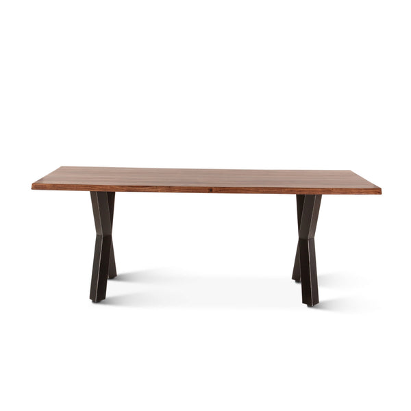 Brisbane 80" Sheesham Wood and Iron Dining Table, Natural