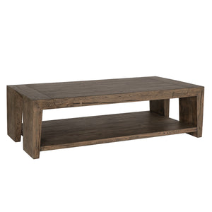 Troy Solid Wood Rectangle Coffee Table with Tapered Legs