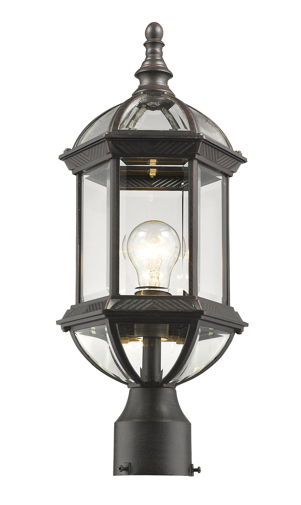 Annex 1 Light Outdoor Post Mount in Rust Finish