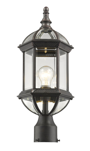 Annex 1 Light Outdoor Post Mount in Rust Finish