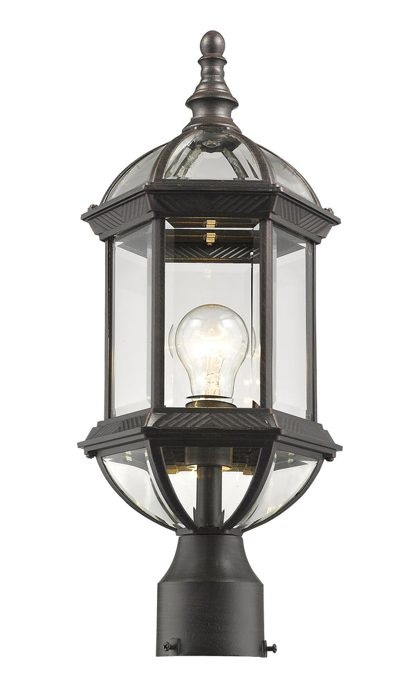 Annex 1 Light Outdoor Post Mount in Rust Finish