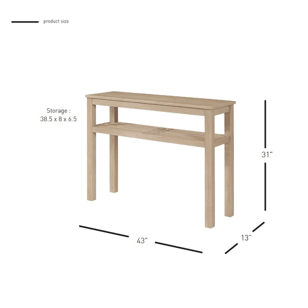 Tiburon KD Console Table with Shelf, Drifted Sand