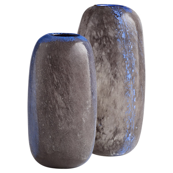 Small Bluesposion Vase in Black and Blue