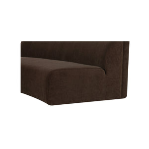 Naomi Concave Sofa in Dark Brown Fabric