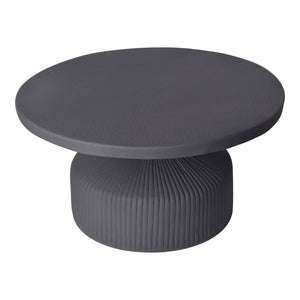 Yoli Coffee Table in Black with Ridged Base