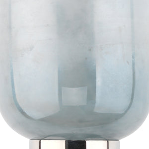 Vapor Single Sconce, Nickel and Blue Opal Metallic Glass