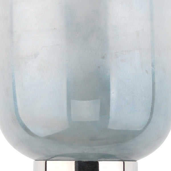 Vapor Single Sconce, Nickel and Blue Opal Metallic Glass