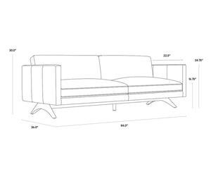 ROGERS SOFA - SHALIMAR TOBACCO LEATHER