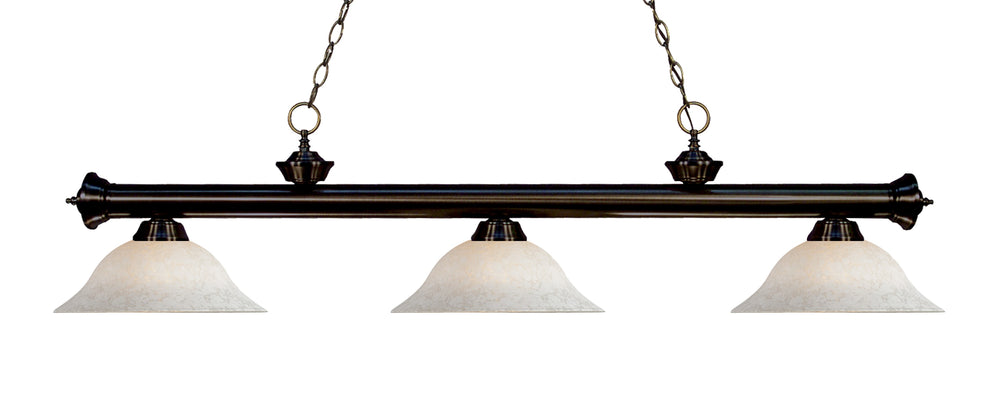 Riviera 3 Light Billiard Light in Bronze Finish