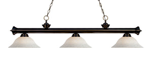 Riviera 3 Light Billiard Light in Bronze Finish