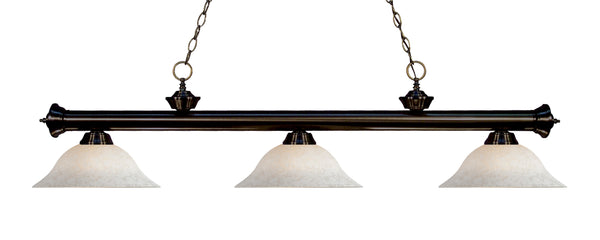 Riviera 3 Light Billiard Light in Bronze Finish