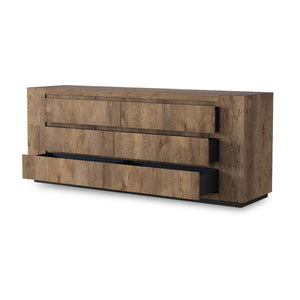 Abaso 6-Drawer Dresser In Rustic Wormwood Oak