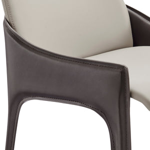 Stella Faux Leather Counter Stool, Taupe/Dark Brown