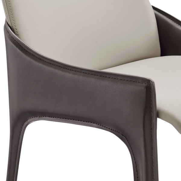 Stella Faux Leather Counter Stool, Taupe/Dark Brown