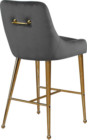 Irvin Stool In Grey Velvet